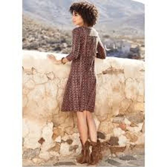 Peruvian Connection Margaux Dress Bohemian Print Size Large - Picture 2 of 7